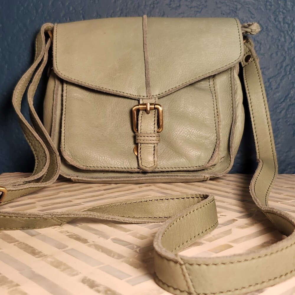 Anthropologie Cut N' Paste Los Angeles Leather Crossbody Bag